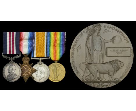 A Great War ‘Western Front’ M.M. group of four awarded to Private A. H. Gibbs, King’s Royal Rifle Corps, who died of wounds o