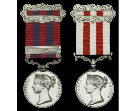 Pair: Major-General R. Ranken, 35th Madras Native Infantry  India General Service 1854-95, 1 clasp, Pegu (Captmn. Robt. Ranke