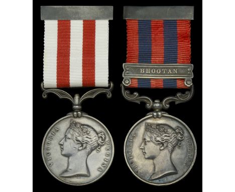 The Indian Mutiny Medal pair awarded to Major-General D. S. Buist, Bengal Staff Corps, late Sylhet Light Infantry and 44th Na