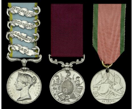 Three: Private J. Channing, Rifle Brigade  Crimea 1854-56, 4 clasps, Alma, Balaklava, Inkermann, Sebastopol (Pte. Jno. Channi