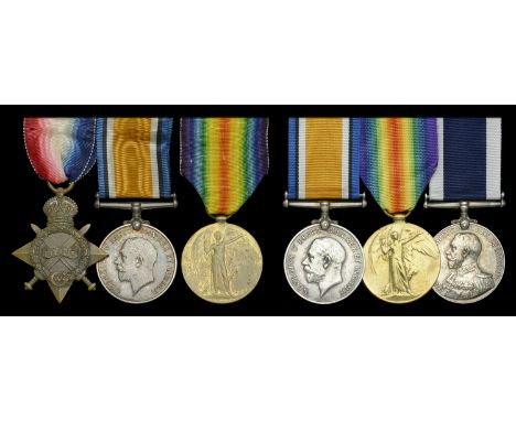 Three: Stoker Petty Officer W. H. Godsiff, Royal Navy 1914-15 Star (128061, W. H. Godsiff, S.P.O., R.N.); British War and Vic
