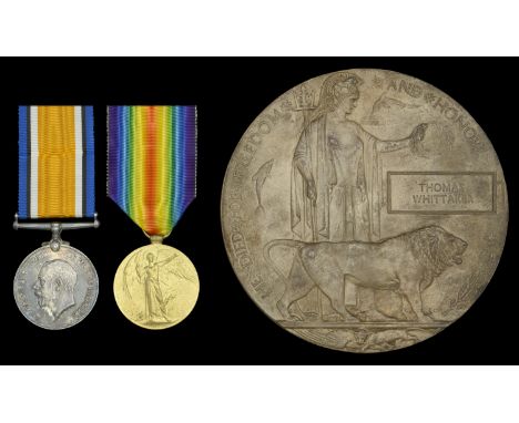 Pair: Private T. Whittaker, 11th (Accrington Pals) Battalion, East Lancashire Regiment, who was killed in action on the Weste