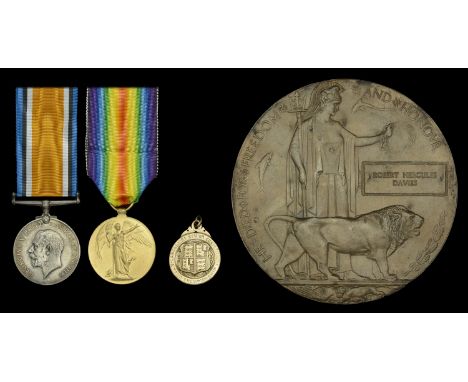 Pair: Private H. R. Davies, King’s (Liverpool Regiment), who was killed in action on the Western Front on 13 August 1918  Bri