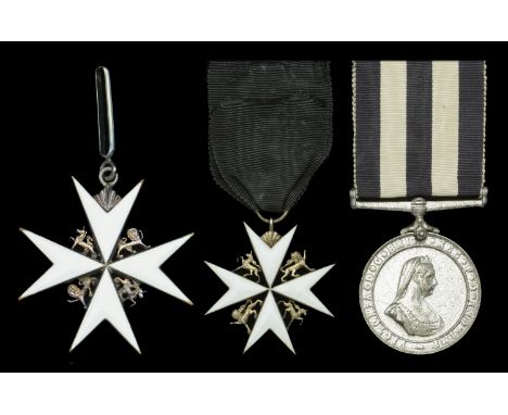 The Order of St. John of Jerusalem (2), Commander’s (Brother’s) neck badge, silvered and enamel, with heraldic beasts in angl