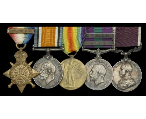 Five: Lance-Corporal G. C. Steward, Norfolk Regiment, later Military Foot Police  1914 Star, with clasp (7932 Pte. G. C. Stew