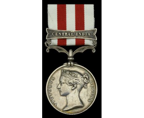 Indian Mutiny 1857-59, 1 clasp, Central India (S, Smith Timy. Bailley [sic], 13th. Bde. R. Art.) contact marks, nearly very f