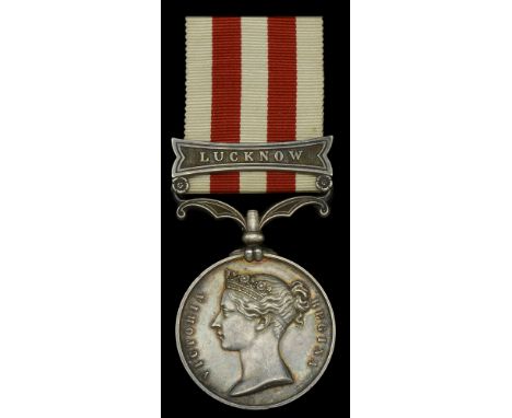 Indian Mutiny 1857-59, 1 clasp, Lucknow (Bombr. & Colr. Maker John George, 12th. Bn. R. Arty.) minor edge bruising, good very