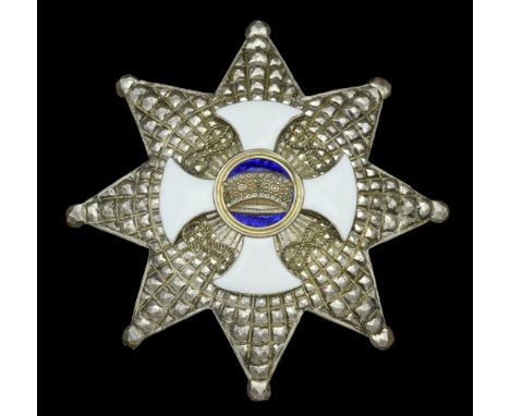 Italy, Kingdom, Order of the Crown, Grand Officer’s Star, 72mm, silver, silver-gilt, and enamel, unmarked, good very fine £80