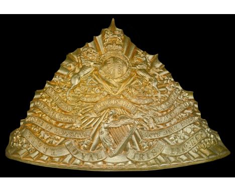 5th (Royal Irish) Lancers Other Ranks Full Dress Helmet Plate c1902-1914. A good quality die-stamped gilding metal example, R