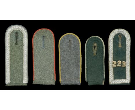 German Second War Army and Luftwaffe Shoulder Boards. 5 Army and Luftwaffe Shoulder Boards, comprising a Transport and Supply