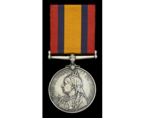 Queen’s South Africa 1899-1902, no clasp (55 Tpr. R. Oosthuisen. Colesberg D.M.T.) minor official correction to surname, edge