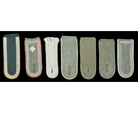 German Second War Army Shoulder Boards. 7 Army shoulder boards, comprising a Panzer Grenadier other ranks slip-on with light 