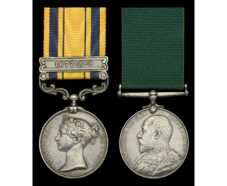 An unusual South Africa 1877-79 pair awarded to Private John Lloyd, 1/24th Foot, later Sergeant in the Old Wigan Volunteers, 