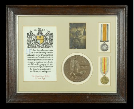 Pair: Private E. I. Hanton, The Buffs (East Kent Regiment), who was killed in action on the Western Front on 7 December 1917 
