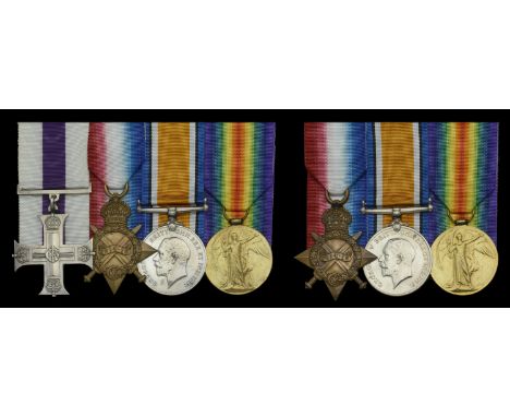 Family group:  A Great War M.C. group of three awarded to Lieutenant A. Elsbury, 7th London Regiment, attached 3rd Battalion,