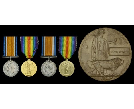 Family Group:  Pair: Private F. Burdett, Manchester Regiment, who was killed in action on the Western Front on 23 June 1917 B