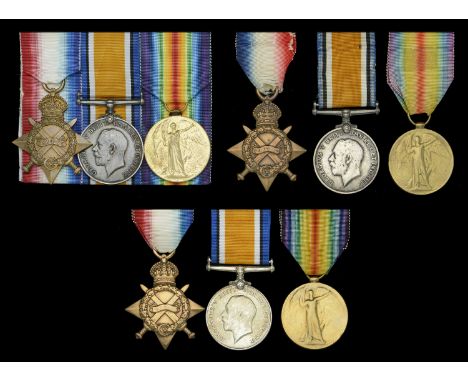 Three: Able Seaman J. J. Seymour, Royal Navy 1914-15 Star (J. 35508, J. J. Seymour, Boy. 1., R.N.); British War and Victory M