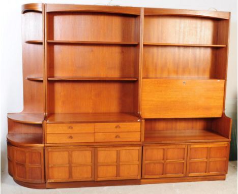 Nathan - Squares - A set of three modular 20th century Nathan Squares wall units, each with various configuration of twin doo