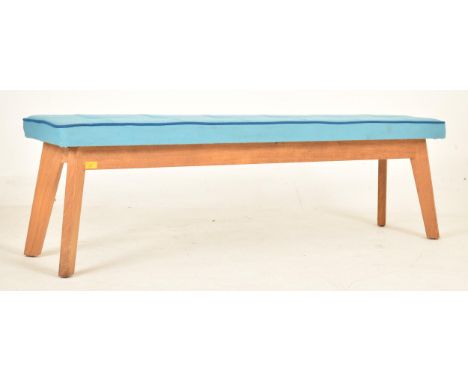 Frovi Furniture - A contemporary British modern furniture upholstered &amp; oak framed seat bench. The bench having a rectang