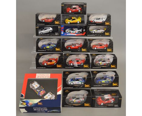 18 boxed 1:43 scale diecast rally cars by IXO