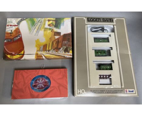 Ex-Shop Stock N Gauge Inc Con-Cor Wabash passenger car set, complete, an MTR anniversary 2 - car DMU set and an HO gauge Joue