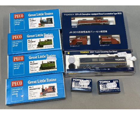 N Gauge.EX SHOP STOCK. 4 boxed Tomix items including 2211 J.R Snowplogh Equipped Diesel Locomotive Type DE15 and a 6421 Track