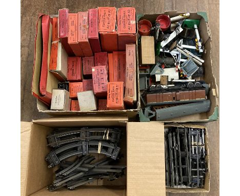 O Gauge. 24 boxed Hornby Wagons and Accessories including Crane Truck, Platform Crane, Turntable etc. together with unboxed r