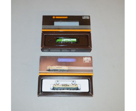 Z Gauge. 2 boxed Marklin Mini-Club Locomotives including 8858 DB Electric 151 104-7 and 8863 EMD F7 BN Locomotive, both appea