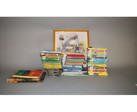 Approximately 80 books and catalouges which includes; Ladybird, Enid Blyton, Thomas The Tank Engine, some railway related boo