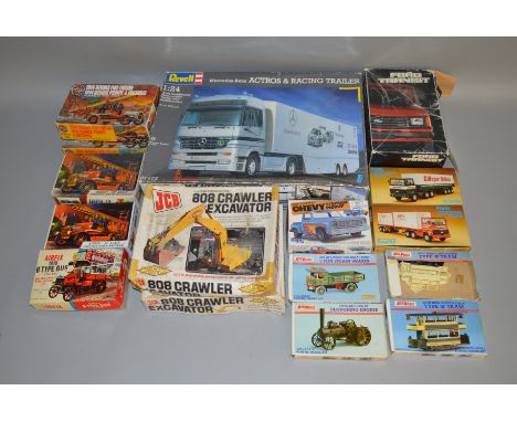 16 boxed assorted Model Kits by Revell, Airfix and others, in various different scales including 2 x Davric&nbsp; JCB&nbsp; 8