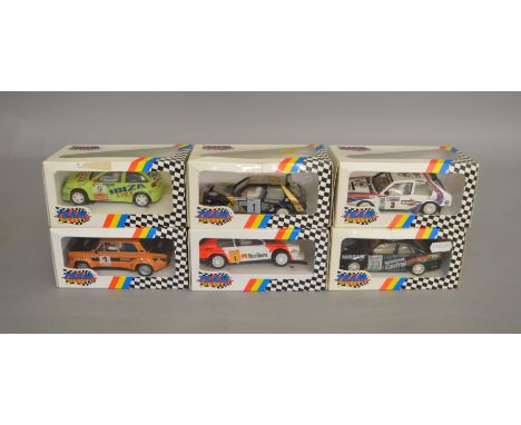 6 boxed 'Team Slot' resin Slot Car models in 1:32 scale including 10301 Seat Ibiza, 70201 Lancia Delta S4 'Martini' and 71102