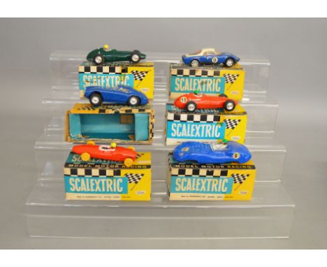 6 boxed vintage 1960's&nbsp; Scalextric slot car models including C 63 Lotus R E, C 69 Ferrari, C59 BRM etc. (6)