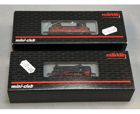 Z Gauge. EX SHOP STOCK. 2 boxed Marklin Locomotives, 88943 DB Class Class 94.5 Steam together with 88591 SBB Electric Class R
