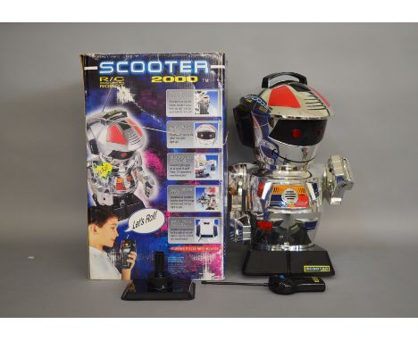 An impressive boxed battery operated radio control Robot 'Scooter 2000' by GP Toys, with voice changer, forward, reverse and 