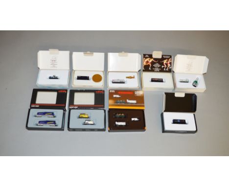 Z Gauge. 9 boxed Marklin Mini-Club Wagons and Wagon sets including 82203 SBB Tank Wagon pair and 82511 Beer Wagon set, all ap