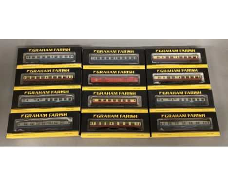 Ex-Shop Stock N gauge Graham Farish by Bachmann x12 coaches, which includes; #374-900, #374-431, #374-062B etc (12).