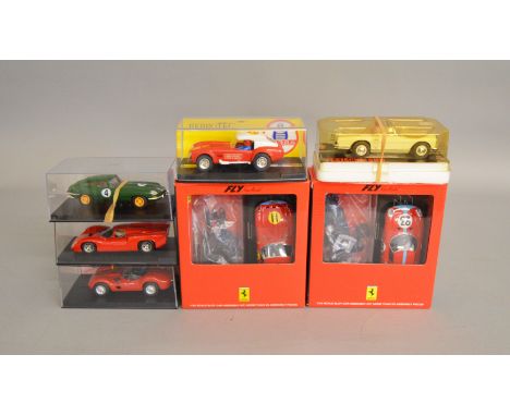 7 boxed slot car models by ReproTEC, Fleischmann, and others together with two boxed 'FLY Car Model kits' - Ferrari 250GTO '6