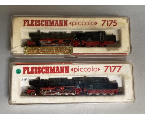 2 x Fleischmann Piccolo Steam Engines 7175 and 7177 VG in F-G Boxes