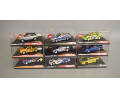 9 boxed Ninco Slot Cars in 1:32 scale including 50271 BMW M3 GTR, 50188 McLaren F1 GTR&nbsp; and 50299 Citroen Saxo Super 160