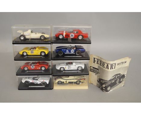 8 vintage Slot Car models in 1:32 scale including a Monogram Ferrari 250GTO and several Airfix/MRRC cars - 5142 Honda Plus, 6