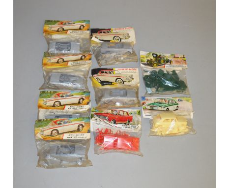 9 bagged vintage Airfix 1/32 scale&nbsp; model car kits, including 2 x Sunbeam Rapier, 4 x Rapier Series III, Vauxhall Viva, 