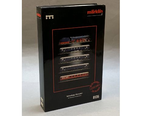 Z Gauge. EX SHOP STOCK. A boxed Marklin 8135 'Express Train of the German Federal Railroad' set, appears VG boxed.