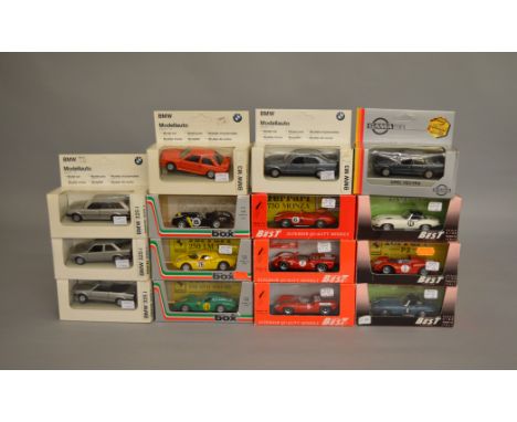 15 boxed Continental diecast model cars in 1:43 scale by 'Box', 'Best', Gama etc.including five boxed models produced exclusi