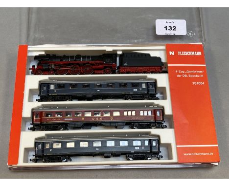N Gauge. EX SHOP STOCK. A boxed Fleischmann 781004 - DB Gambrinus Train Pack III, appears G/VG boxed.