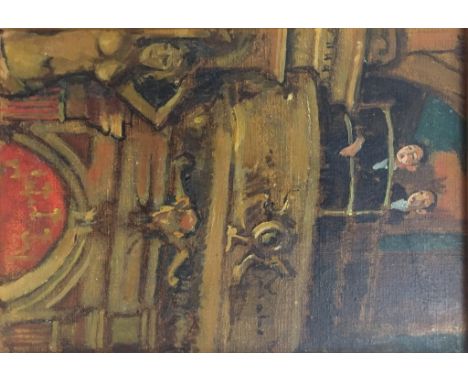 Cyril Davis (active 1890-1960):The Bedford Music Hall, Camden, in the manner of Sickert, oil on canvas, signed upper left, in