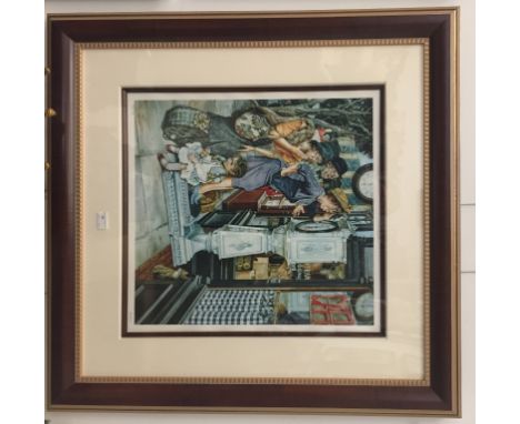 Susan Brabeau (20th century): The Weight Machine, hand signed limited edition colour print, 54 x 51 cm