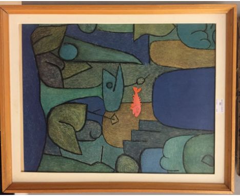 A colour print after Paul Klee, 'Underwater Garden', 54 x 42 cm