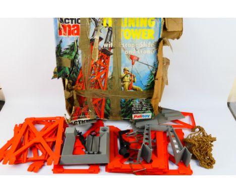 Palitoy - Action Man - Training Tower. A boxed Palitoy Action Man Training Tower, unchecked for completeness, Poor box. (This