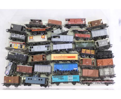 Hornby, Dapol, Airfix, Triang - 35 x OO/HO Gauge model railway rolling stock  - Lot to includes wagons, tanker wagons, and si