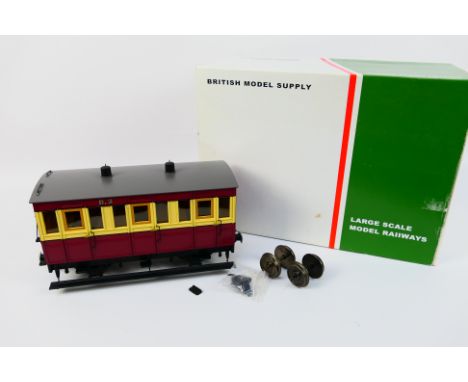 British Model Supply (Accucraft) - A boxed British Model Supply R19-10 G scale (gauge 1) Isle of Man 4 wheel 3rd class Coach 